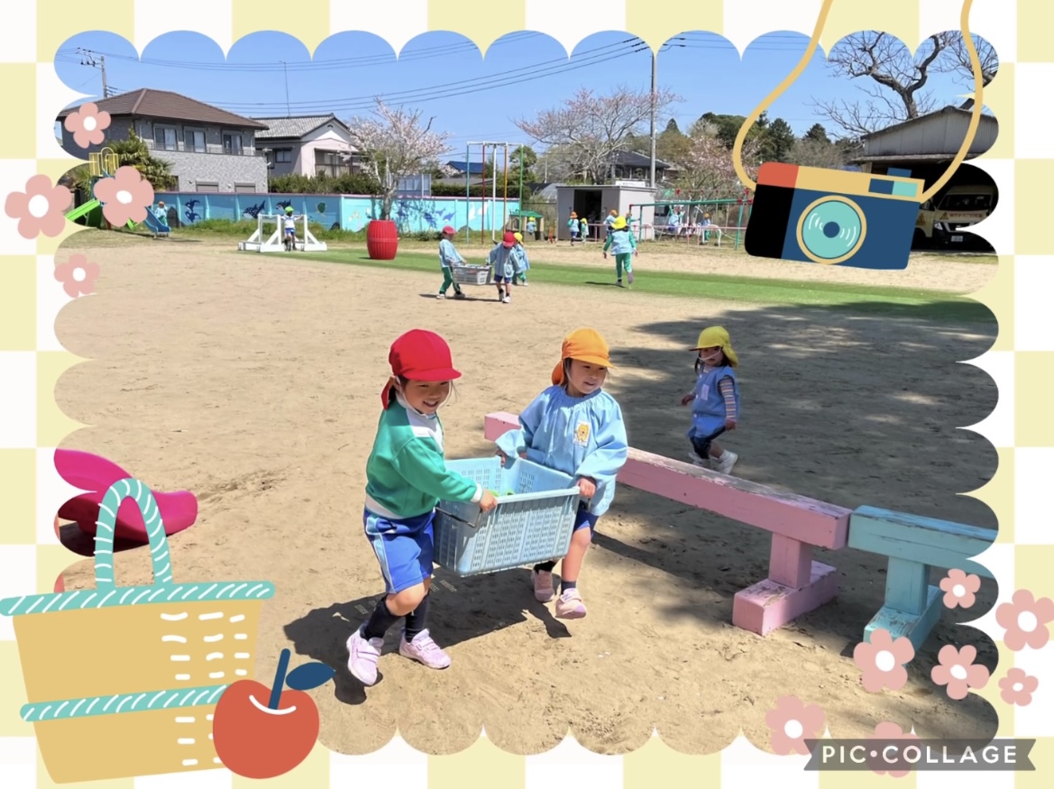 力を合わせて😊😊よいしょよいしょ