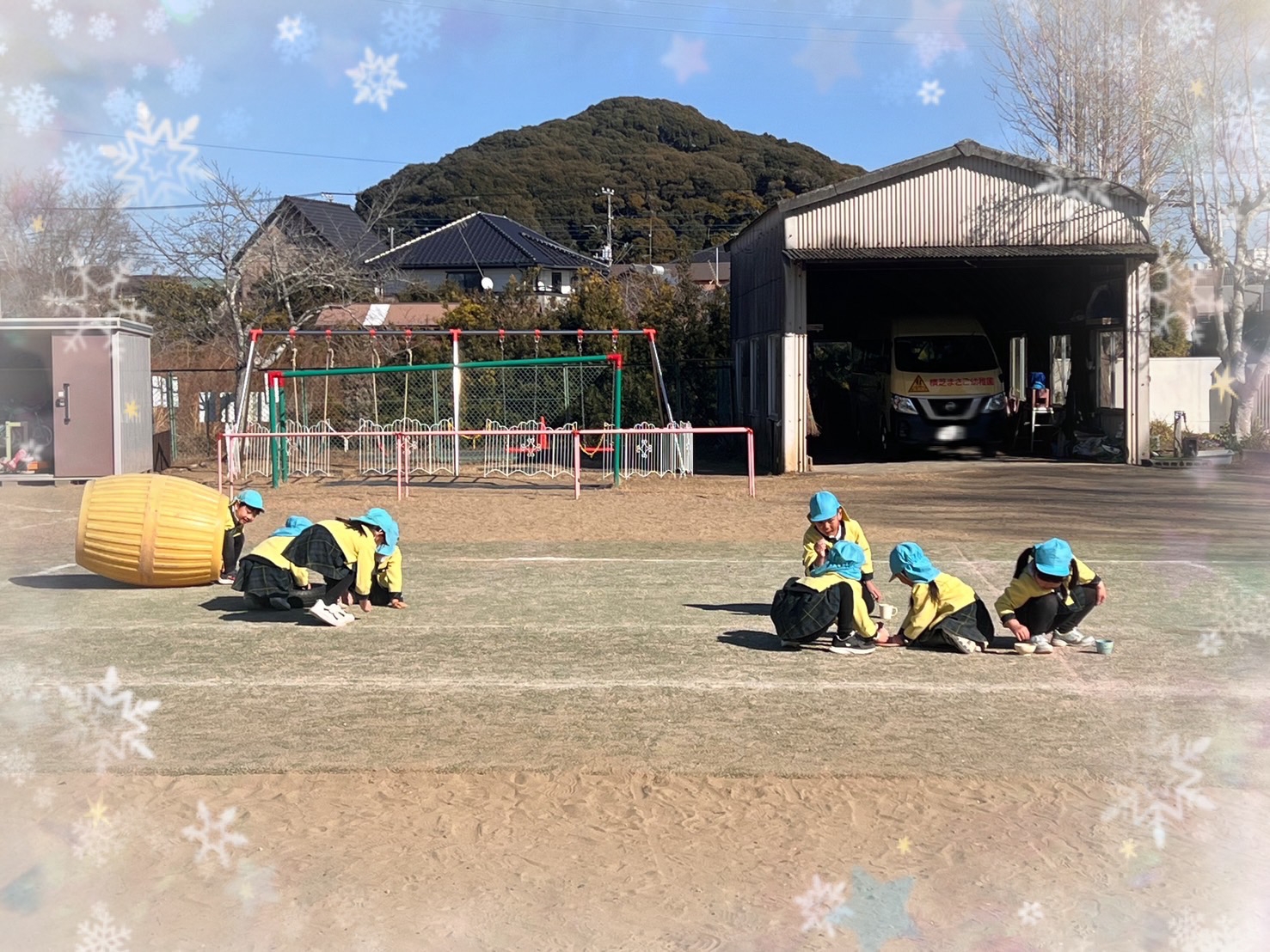 🔵豆まきの後のすみれ組❄️